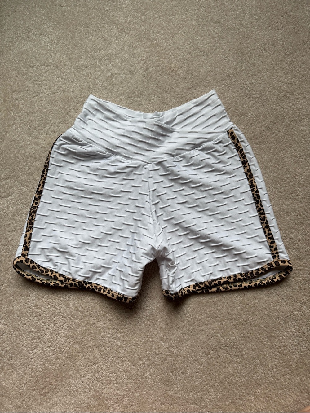 Canela Carioca Brazilian Sportswear Shorts - White / Leopard Print